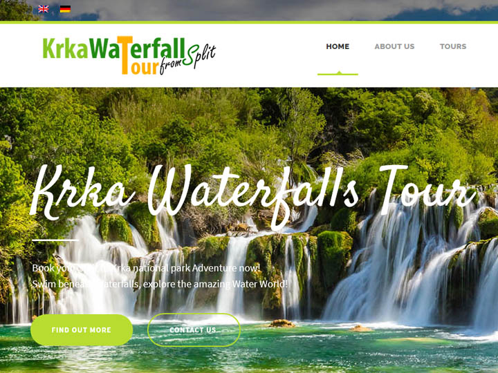 Izrada web stranice za Krka waterfalls tour from Split